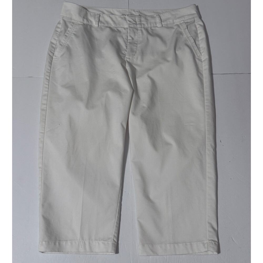 Dockers White Straight Leg Capri Pants, Size 14